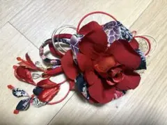 成人式　髪飾り　和装　赤い花