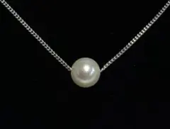 あこや真珠　アコヤパール　一粒ネックレス　8.6mm　スルーネックレス　本真珠