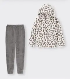 gu ヒョウ柄 フード付き パジャマ セット Mサイズ