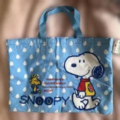 SNOOPY トートバッグ 水色 ドット柄
