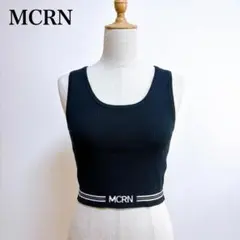 美品 ミシェルマカロン XS クロップタンクトップ リブ スポーティ ブラックのサムネイル