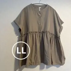 HK WORKS LONDON 半袖 チュニック 切り替えしギャザー　LLのサムネイル