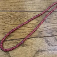 金赤　アンティークホワイトハーツ6mm~ 9個セット アンティーク金赤ホワイトハーツビーズ一連（5～7.5mm）A