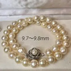 白蝶真珠 本真珠 リアルパール ネックレス 9.7〜9.8mm シルバー金具