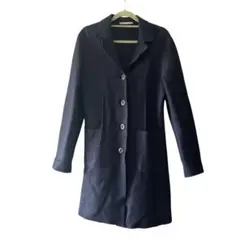 BURBERRY バーバリー ロングコート ウール100％ ネイビー Mサイズのサムネイル