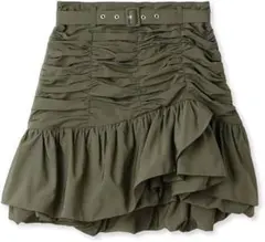 【お値下げ中】 リリーブラウン フリルバルーンミニスカート カーキ　0サイズ