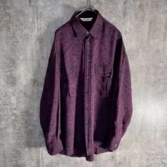 イタリア製 シルク100% ペイズリー総柄シャツ モード 古着　菅田将暉系