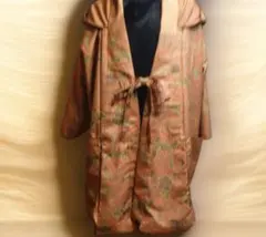 【染め大島袖リメイク／フード付き羽織りコート風】