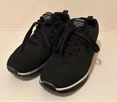 厚底軽量スニーカー 黒スニーカー　美脚 身長アップ エアクッション付き