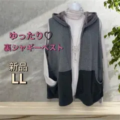 ７９５０【新品】婦人服レディースミセス 暖か裏シャギー　ゆったり　LL ベスト
