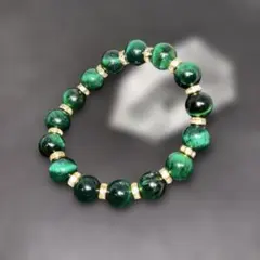 【オススメ】天然石パワーストーン　グリーンタイガーアイブレスレット　10㎜
