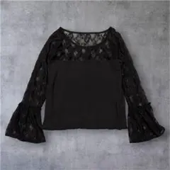 リシェグラマー Riche glamour レース ブラウス M ブラック 黒