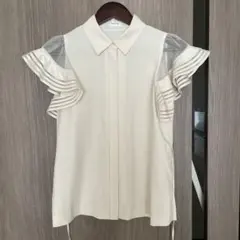 【美品】FRAY I.D ラッフルスリーブブラウス サイズ0 IVR
