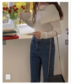 【新品タグ付き】GRLグレイルオフショルダーリブ編み長袖トップス