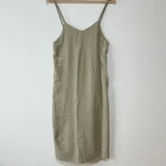 オリーブグリーン キャミワンピース 【L】 スウェード風 ナチュラル 大人可愛い