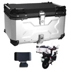 中古リアボックス 100l トップケース バイクリアボックス アルミ製 銀 中古リアボックス 100l トップケース バイクリアボックス アルミ製 銀