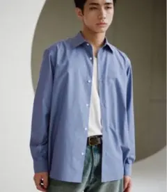 【匿名配送】MICRO SPAN BASIC DRESS SHIRT ブルー