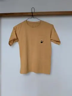 ワンポイント刺繍 ポケットTシャツ イエロー 140のサムネイル
