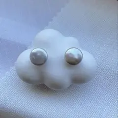 大粒 淡水パール ピアス シンプル 一粒パール 上品アクセサリー ハンドメイド