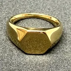 シグネットリング 印台 ゴールド ステンレス メンズ 17号