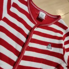 baby GAP 赤白ストライプロンパース 60