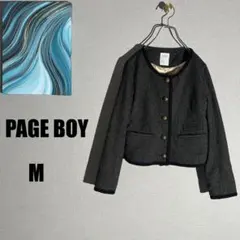1539 PAGE BOY ページボーイ　ウール混　ノーカラージャケット【M】のサムネイル