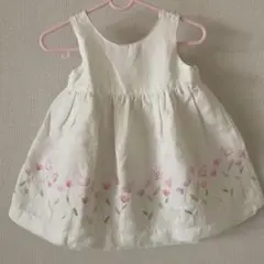 OLD NAVY 花刺繍 白ワンピース （80〜90）