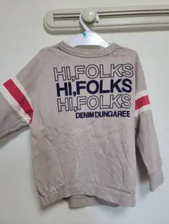HI,FOLKS デニムダンガリー Tシャツ 長袖