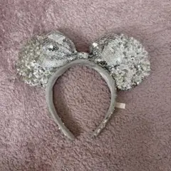 ディズニーリゾート　ミニー　カチューシャ　スパンコール　シルバー