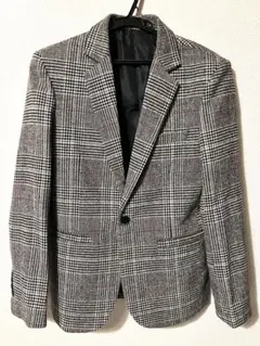 チェック柄 テーラードジャケット グレー系