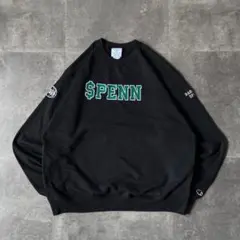 00s Champion スウェット 刺繍ロゴ 黒 2XL A395 袖ロゴ