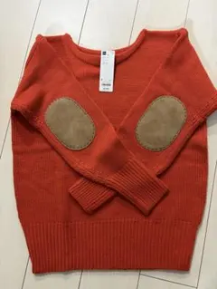 GU エルボーパッチクルーネックセーター