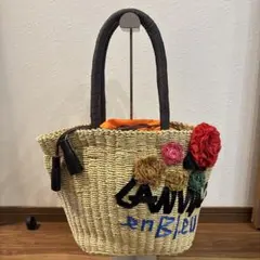 【美品】LANVIN en Bleu かごバッグ ハンドバッグ 花モチーフのサムネイル