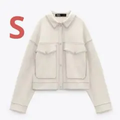 ZARA ザラ プレーンニットジャケット パデッドショルダー L - メルカリ