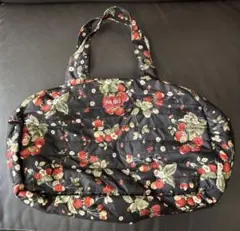 PINKHOUSE ピンクハウス　花柄　ミニボストンバッグ（黒・赤いイチゴ）