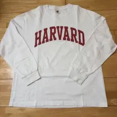 HARVARD カレッジロゴ 長袖Tシャツ ロンT ホワイト