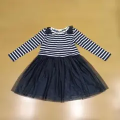 キッズ ボーダーワンピース チュールスカート 110cm