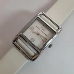 MARC JACOBS ホワイトレザースクエア型腕時計　[稼働品]