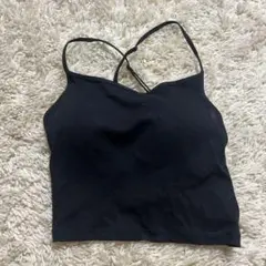 GU Lサイズ ブラックリブ編みブラトップ