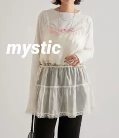 【新品タグ付】mystic ミスティック シアーレースキャミチュニック