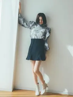 フレアミニスカショーパン ブラック