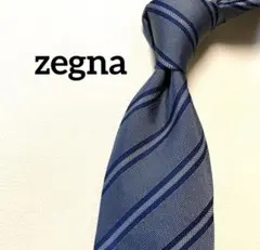 エルメネジルドゼニア　ネクタイ　ストライプ　モスグリーン　ネイビー