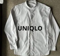 ユニクロ エクストラファインコットンストライプスタンドカラーシャツ（長袖）