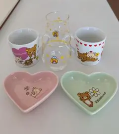 リラックマ マグカップとグラスと小皿6点セット
