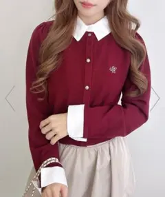 【1週間限定値引き】INGNI レイヤード風長袖ニット ボルドー