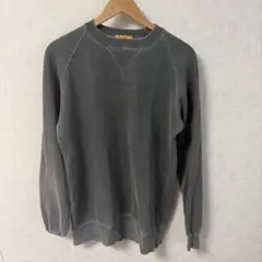 雰囲気抜群　CHIPS 前V スウェット トレーナー チャコールグレー 墨黒