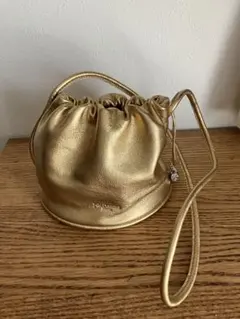 J&M DAVIDSON 巾着 ショルダーバッグ ゴールド　エスカルゴのサムネイル