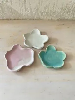 ハンドメイド 花型 小皿 セット