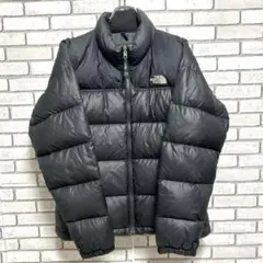 THE NORTH FACE☆ダウンジャケット 刺繍ロゴ ヌブシ 700 M 黒のサムネイル