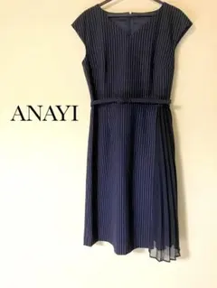 美品】アナイ バルファスジャージーリブ ロングワンピース レース 